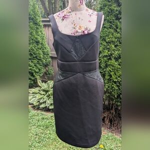 Nicole Benisti Geometric Mini Black Dress